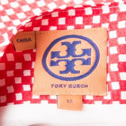 Tory Burch Multicolor Printed Silk Belted Dress L