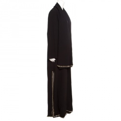 Tory Burch Black  Mirror Embellished Silk Abaya and Scarf Set S