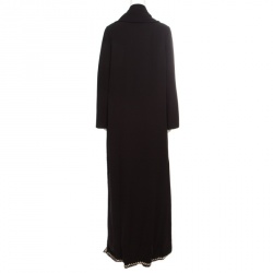 Tory Burch Black  Mirror Embellished Silk Abaya and Scarf Set S