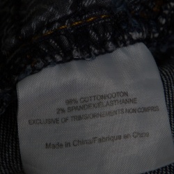 Pre Owned Tory Burch Indigo Dark Wash Denim Logo Embroidered Super Skinny Jeans M