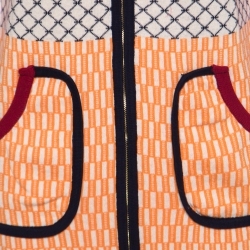Tory Burch Multicolor Cotton Zip Front Sweater Dress M
