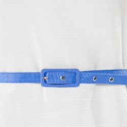 Pre Owned Tory Burch White Cotton and Linen Cornflower Embroidered Emilia Dress M