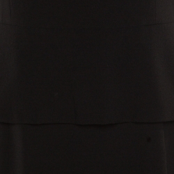 Tory Burch Black Crepe Cap Sleeve Peplum Katy Dress M