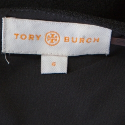 Tory Burch Black Crepe Cap Sleeve Peplum Katy Dress M