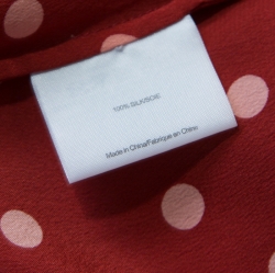 Pre Owned Tory Burch Brick Red Polka Dot Graham Sleeveless Dress M