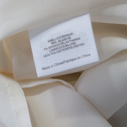 Pre Owned توب توري برش طيات أمامية بلا أكمام حرير عاجي S