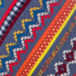 Pre Owned Tory Burch Multicolor Diagonal Stripe Patchwork Embroidered Clemente Maxi Skirt S