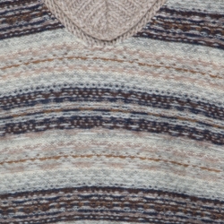 Pre Owned Tory Burch Beige Knit Striped Sleeve Sweater L 