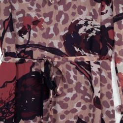 Pre Owned Tory Burch Silk Printed Maxi Dress L