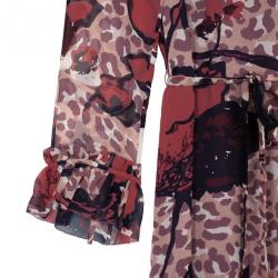 Pre Owned Tory Burch Silk Printed Maxi Dress L