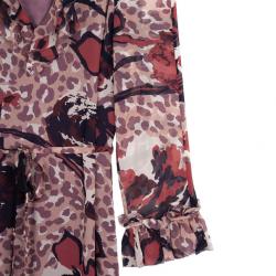 Pre Owned Tory Burch Silk Printed Maxi Dress L