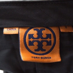 Pre Owned Tory Burch Black Leather Chain Detail Shorts S