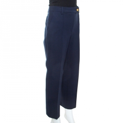 Pre Owned Tory Burch Navy Blue Stretch Sara Cropped Trousers M