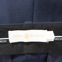 Pre Owned Tory Burch Navy Blue Stretch Sara Cropped Trousers M