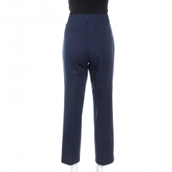 Pre Owned Tory Burch Navy Blue Stretch Sara Cropped Trousers M