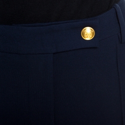 Pre Owned Tory Burch Navy Blue Stretch Sara Cropped Trousers M