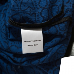 Tory Burch Blue Printed Cotton Long Sleeve Maxi Dress M