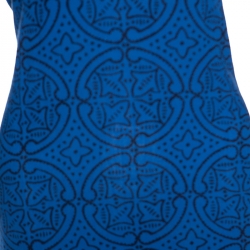 Tory Burch Blue Printed Cotton Long Sleeve Maxi Dress M