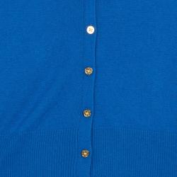 Pre Owned Tory Burch Blue Cashmere Inez Cardigan M