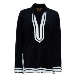 Tory Burch Monochrome Velour Tunic Top S