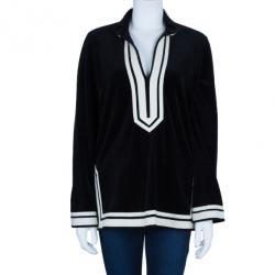 Tory Burch Monochrome Velour Tunic Top S