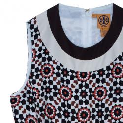 Pre Owned Tory Burch Multicolor Belted Sheath Dress M
