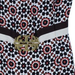 Pre Owned Tory Burch Multicolor Belted Sheath Dress M