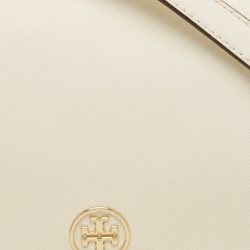 Pre Owned Tory Burch Off White Leather Robinson Chain Shoulder Bag