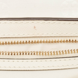 Pre Owned Tory Burch Off White Leather Robinson Chain Shoulder Bag