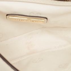 Pre Owned Tory Burch Off White Leather Robinson Chain Shoulder Bag
