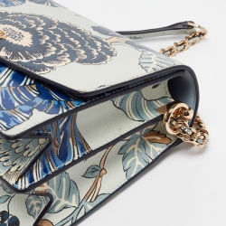 Pre Owned Tory Burch Multicolor Floral Print Leather Robinson Shoulder Bag