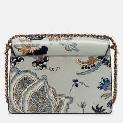 Pre Owned Tory Burch Multicolor Floral Print Leather Robinson Shoulder Bag