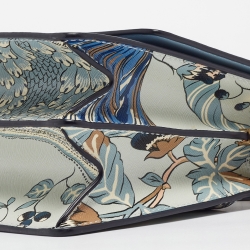 Pre Owned Tory Burch Multicolor Floral Print Leather Robinson Shoulder Bag