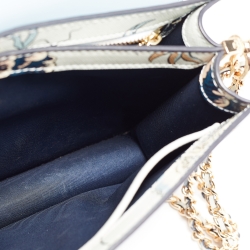 Pre Owned Tory Burch Multicolor Floral Print Leather Robinson Shoulder Bag