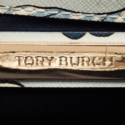 Pre Owned Tory Burch Multicolor Floral Print Leather Robinson Shoulder Bag