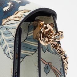 Pre Owned Tory Burch Multicolor Floral Print Leather Robinson Shoulder Bag