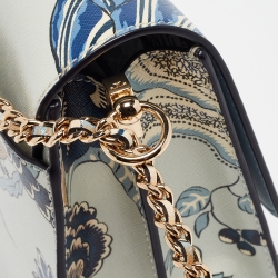 Pre Owned Tory Burch Multicolor Floral Print Leather Robinson Shoulder Bag