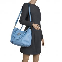 Pre Owned Tory Burch Light Blue Leather Amanda Hobo