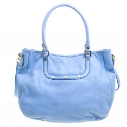 Pre Owned Tory Burch Light Blue Leather Amanda Hobo