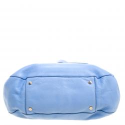 Pre Owned Tory Burch Light Blue Leather Amanda Hobo