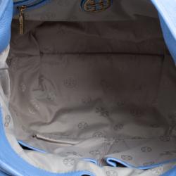 Pre Owned Tory Burch Light Blue Leather Amanda Hobo