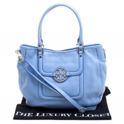 Pre Owned Tory Burch Light Blue Leather Amanda Hobo