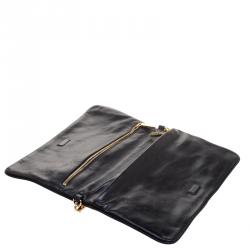 Pre Owned حقيبة كتف توري برش ريفا جلد أسود