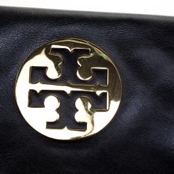 Pre Owned حقيبة كتف توري برش ريفا جلد أسود