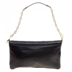 Pre Owned Tory Burch Black Leather Reva Shoulder Bag