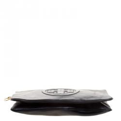 Pre Owned Tory Burch Black Leather Reva Shoulder Bag