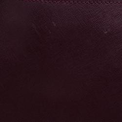 Pre Owned Tory Burch Burgundy Leather York Buckle Tote