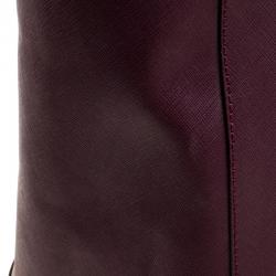 Pre Owned Tory Burch Burgundy Leather York Buckle Tote