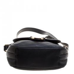 Pre Owned حقيبة كروس توري برش ملتفة أماندا جلد سوداء