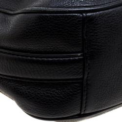 Pre Owned حقيبة كروس توري برش ملتفة أماندا جلد سوداء